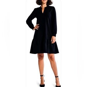 NIC+ZOE Tiered French Terry Dress | Black Onyx | Size Small